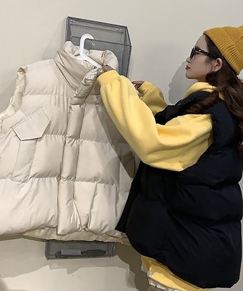 Girly Doll（ガーリードール）の「エコダウンベスト（ダウンベスト・レディース・ブラック/オフホワイト・M/L）」の6枚目の写真