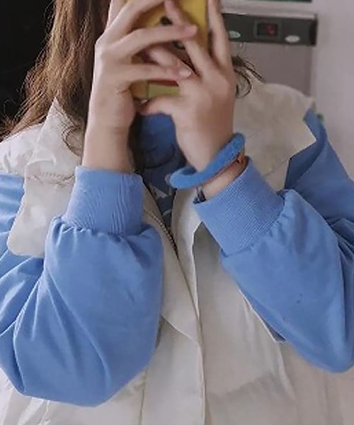 Girly Doll（ガーリードール）の「エコダウンベスト（ダウンベスト・レディース・ブラック/オフホワイト・M/L）」の5枚目の写真