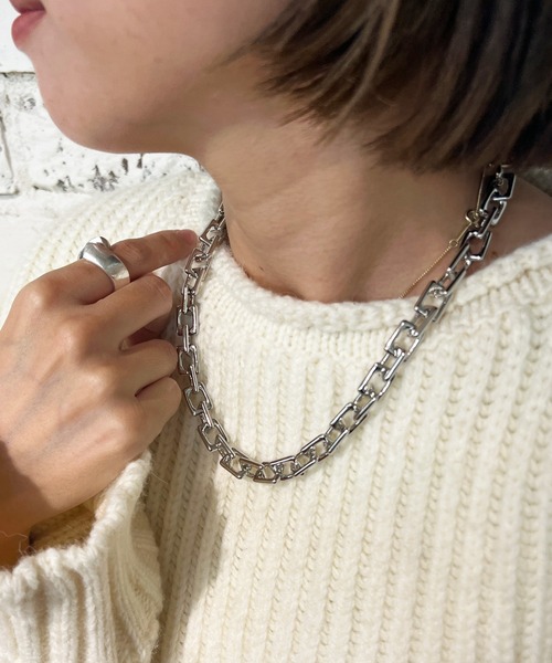 SHENERY（シーナリー）の「【WEB限定】スクエアチェーンネックレス（ネックレス・レディース・シルバー・FREE）」の2枚目の写真