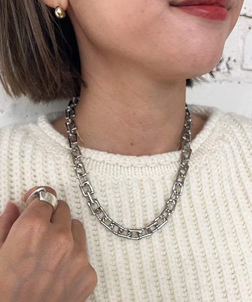 SHENERY（シーナリー）の「【WEB限定】スクエアチェーンネックレス（ネックレス・レディース・シルバー・FREE）」の6枚目の写真