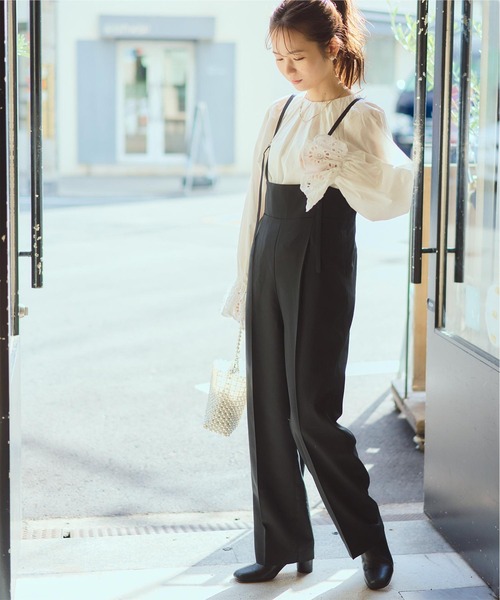 titivate（ティティベイト）の「ｻｽﾍﾟﾝﾀﾞｰ付きｽﾄﾚｰﾄﾊﾟﾝﾂ（その他パンツ・レディース・グレイッシュベージュ/ブラック/グレー・S/M/L）」の9枚目の写真