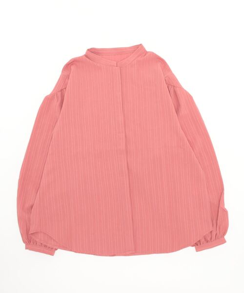 STYLEBLOCK(スタイルブロック)の「シャドーストライプボリュームスリーブブラウス(シャツ/ブラウス・レディース・ピンク/ホワイト/ブラック/ライトベージュ・M)」の4枚目の写真