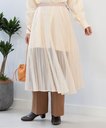 Ray BEAMS | Ray BEAMS / メッシュ プリーツ ラップ スカート(スカート)