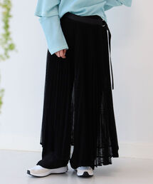 Ray BEAMS | Ray BEAMS / メッシュ プリーツ ラップ スカート(スカート)