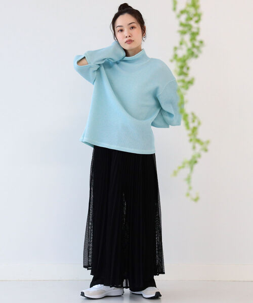 Ray BEAMS（レイビームス）の「Ray BEAMS / メッシュ プリーツ ラップ スカート（スカート・レディース・ホワイト系その他6/ブラック・ONE SIZE）」の16枚目の写真