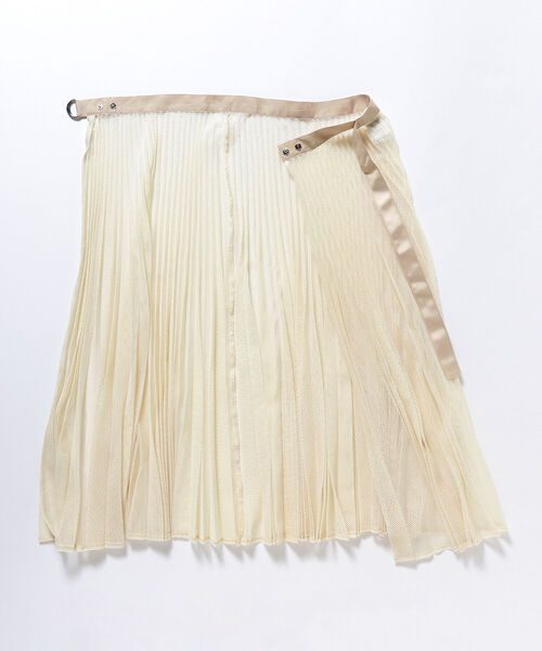 Ray BEAMS（レイビームス）の「Ray BEAMS / メッシュ プリーツ ラップ スカート（スカート・レディース・ホワイト系その他6/ブラック・ONE SIZE）」の21枚目の写真