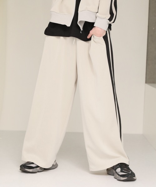 welise（ウェライズ）の「【welise/ウェライズ】ドレープストレッチジャージーラインルーズトラックパンツ /ワイドパンツ/ストレートパンツ(セットアップ対応)（その他パンツ・メンズ・ライトグレー/ブラック/アイボリー/ブラック×ホワイト/ホワイト×ブラック・L/M）」の17枚目の写真