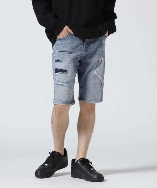 TRUE RELIGION(トゥルーレリジョン)の「True Religion Brand Jeans(トゥルーレリジョン ブランドジーンズ)ROCCO SHORT RENEGADE ROLL HEM(デニムパンツ・メンズ・ブルー・32/34/30)」の2枚目の写真