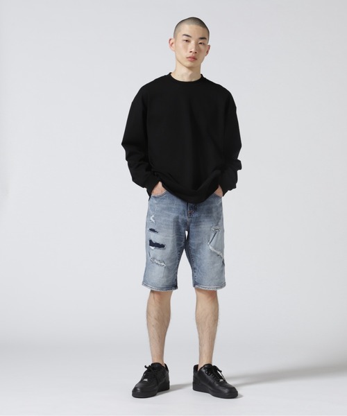 TRUE RELIGION(トゥルーレリジョン)の「True Religion Brand Jeans(トゥルーレリジョン ブランドジーンズ)ROCCO SHORT RENEGADE ROLL HEM(デニムパンツ・メンズ・ブルー・32/34/30)」の3枚目の写真