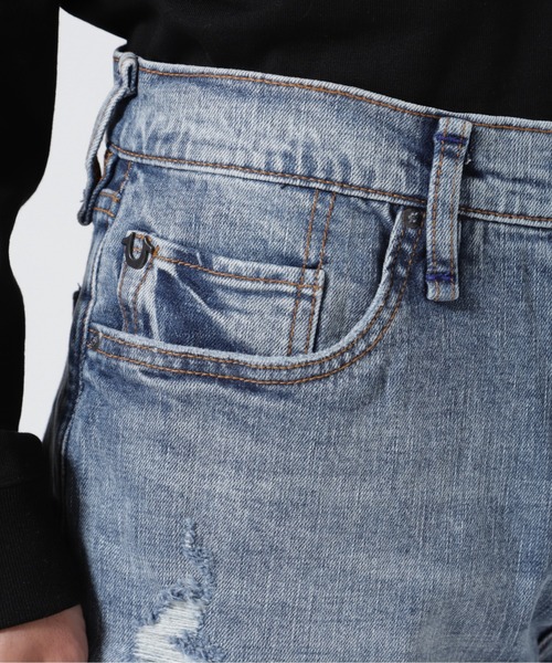 TRUE RELIGION(トゥルーレリジョン)の「True Religion Brand Jeans(トゥルーレリジョン ブランドジーンズ)ROCCO SHORT RENEGADE ROLL HEM(デニムパンツ・メンズ・ブルー・32/34/30)」の8枚目の写真