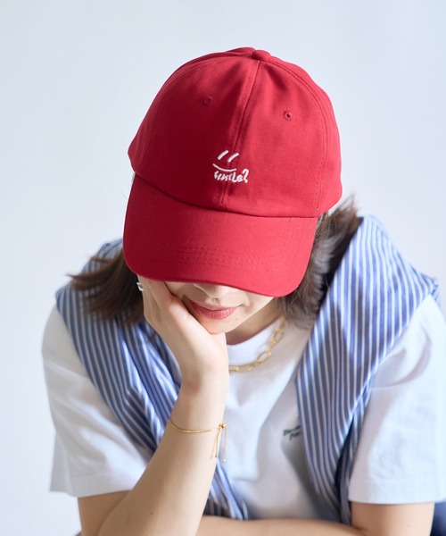 SETUP7（セットアップセブン）の「【SETUP7】6パネルスマイルロゴキャップ KNF（キャップ・レディース・レッド/ブラック/グリーン/ベージュ/グレー/イエロー・FREE）」の6枚目の写真