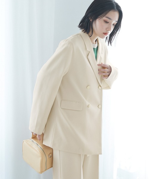 セール】ダブルクロス金ボタンダブルブレザージャケット（テーラード