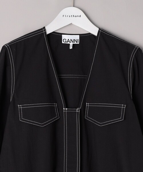 Firsthand(ファーストハンド)の「GANNI/ガニー Cotton Crepe Jumpsuit / オールインワン(サロペット/オーバーオール・レディース・ブラック・34)」の4枚目の写真