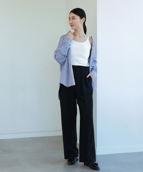 Demi-Luxe BEAMS(デミルクス ビームス)の「Demi-Luxe BEAMS / 強撚コットン テレコタンクトップ(タンクトップ・レディース・ホワイト/ブラック・ONE SIZE)」の19枚目の写真
