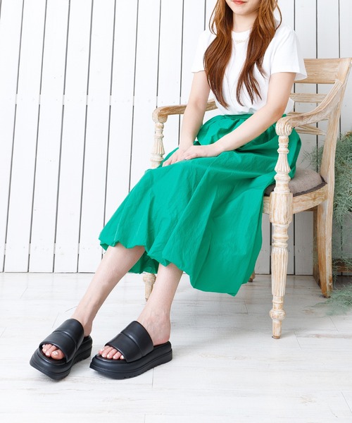 attagirl（アタガール）の「厚底パデットベルトミュール（サンダル・レディース・パープル/グリーン/ホワイト/ブラック・S/M/L/LL）」の16枚目の写真