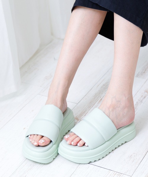 attagirl（アタガール）の「厚底パデットベルトミュール（サンダル・レディース・パープル/グリーン/ホワイト/ブラック・S/M/L/LL）」の17枚目の写真