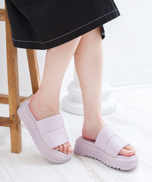 attagirl（アタガール）の「厚底パデットベルトミュール（サンダル・レディース・パープル/グリーン/ホワイト/ブラック・S/M/L/LL）」の22枚目の写真