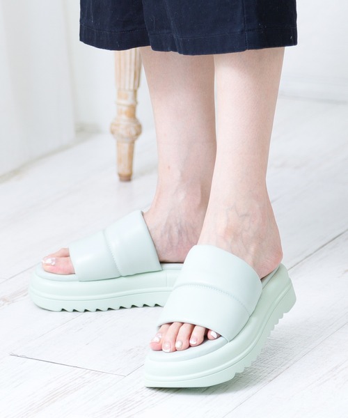 attagirl（アタガール）の「厚底パデットベルトミュール（サンダル・レディース・パープル/グリーン/ホワイト/ブラック・S/M/L/LL）」の11枚目の写真