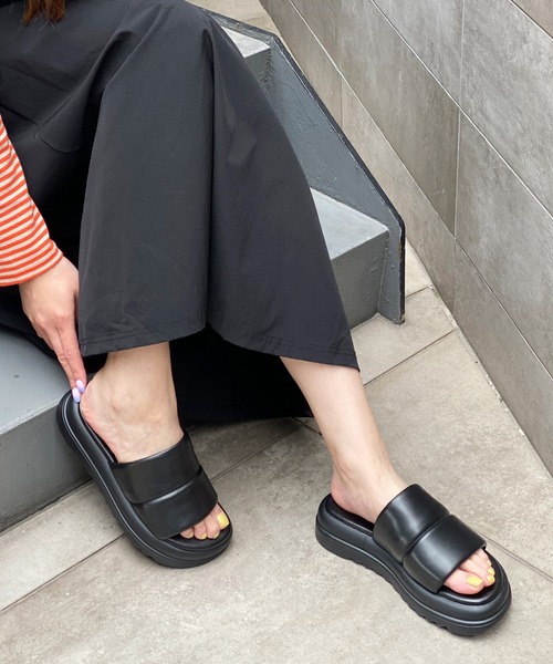 attagirl（アタガール）の「厚底パデットベルトミュール（サンダル・レディース・パープル/グリーン/ホワイト/ブラック・S/M/L/LL）」の5枚目の写真