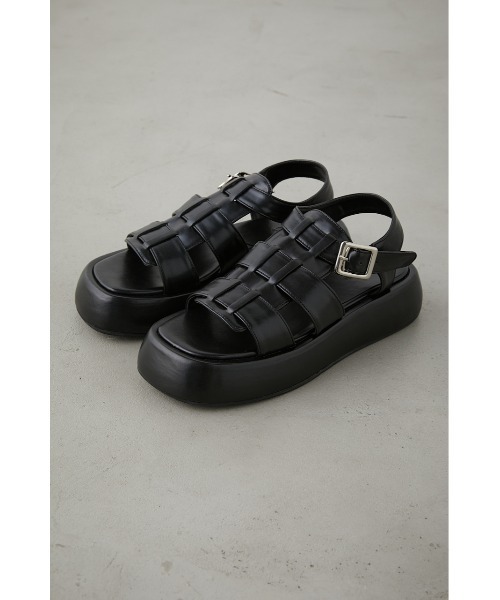 AZUL by moussy(アズールバイマウジー)の「PLATFORM GURKHA SANDALS/プラットフォームグルカサンダル(サンダル・レディース・ブラック系その他/アイボリー/ブラック・MEDIUM/SMALL/LARGE)」の2枚目の写真