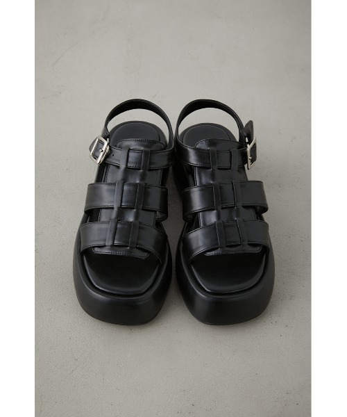 AZUL by moussy(アズールバイマウジー)の「PLATFORM GURKHA SANDALS/プラットフォームグルカサンダル(サンダル・レディース・ブラック系その他/アイボリー/ブラック・MEDIUM/SMALL/LARGE)」の15枚目の写真
