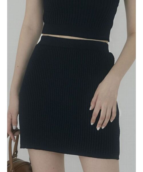EMODA（エモダ）の「ミニマルリブスカート（スカート・レディース・ブラック/グレー/ミント・FREE）」の11枚目の写真