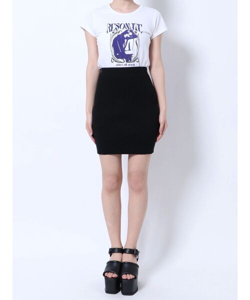 EMODA（エモダ）の「ミニマルリブスカート（スカート・レディース・ブラック/グレー/ミント・FREE）」の18枚目の写真