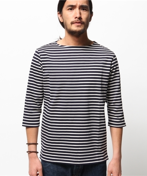 EDIFICE（エディフィス）の「◇BQボーダーボートネック7分袖Tシャツ（Tシャツ/カットソー・メンズ・その他1/その他2/その他9・46/48/44）」の4枚目の写真