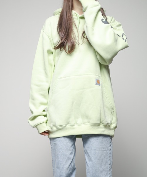 Carhartt(カーハート)の「《Carhartt》SLEEVE LOGO HOODED(パーカー・レディース・ライム/ネイビー/オレンジ/グリーン・SMALL/MEDIUM)」の8枚目の写真