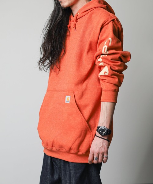 Carhartt(カーハート)の「《Carhartt》SLEEVE LOGO HOODED(パーカー・レディース・ライム/ネイビー/オレンジ/グリーン・SMALL/MEDIUM)」の7枚目の写真