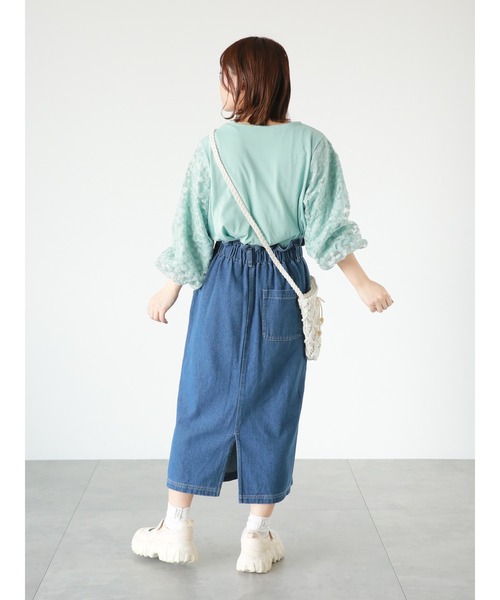 ehka sopo（エヘカソポ）の「◎レース袖プルオーバー（その他トップス・レディース・ミント/ブラック/オフホワイト・ﾌﾘ-）」の7枚目の写真