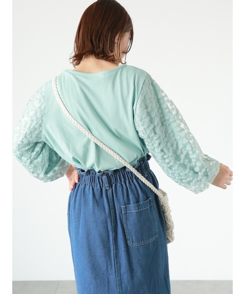 ehka sopo（エヘカソポ）の「◎レース袖プルオーバー（その他トップス・レディース・ミント/ブラック/オフホワイト・ﾌﾘ-）」の12枚目の写真