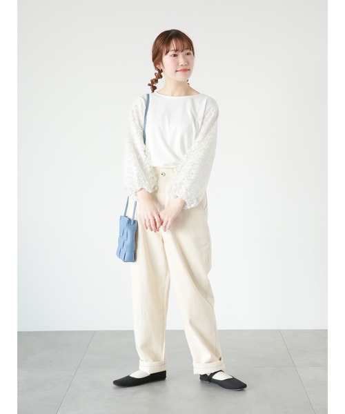 ehka sopo（エヘカソポ）の「◎レース袖プルオーバー（その他トップス・レディース・ミント/ブラック/オフホワイト・ﾌﾘ-）」の14枚目の写真