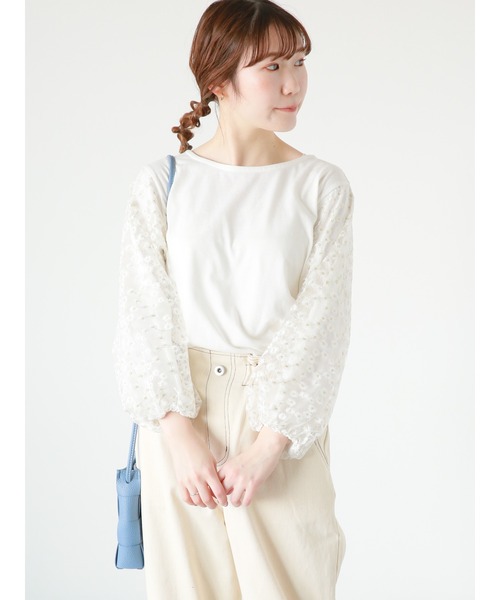 ehka sopo（エヘカソポ）の「◎レース袖プルオーバー（その他トップス・レディース・ミント/ブラック/オフホワイト・ﾌﾘ-）」の19枚目の写真