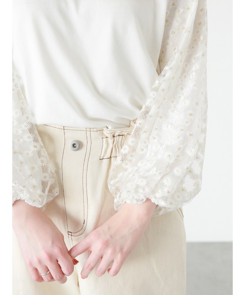 ehka sopo（エヘカソポ）の「◎レース袖プルオーバー（その他トップス・レディース・ミント/ブラック/オフホワイト・ﾌﾘ-）」の22枚目の写真