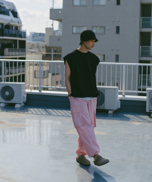 WHIMSIC（ウィムジック）の「【UNISEX】ナイロンカーゴパンツ（カーゴパンツ・メンズ・ブラック/ホワイト/ピンク/ブルー・FREE）」の13枚目の写真