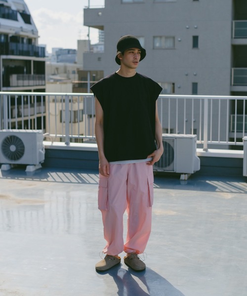 WHIMSIC（ウィムジック）の「【UNISEX】ナイロンカーゴパンツ（カーゴパンツ・メンズ・ブラック/ホワイト/ピンク/ブルー・FREE）」の14枚目の写真