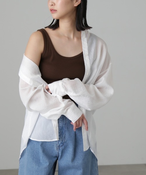 FREE'S MART（フリーズマート）の「テレコタンク（タンクトップ・レディース・ブラック/ブラウン/ホワイト・FREE）」の5枚目の写真