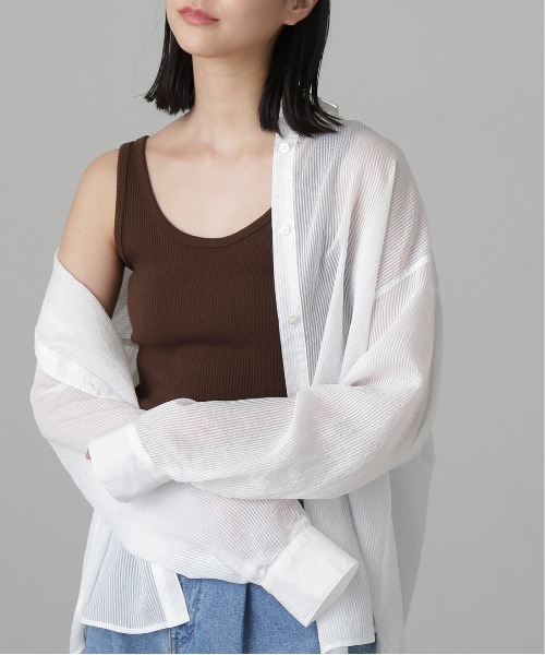 FREE'S MART（フリーズマート）の「テレコタンク（タンクトップ・レディース・ブラック/ブラウン/ホワイト・FREE）」の4枚目の写真