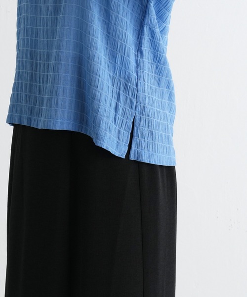 袖タックラグランシャーリングプルオーバー