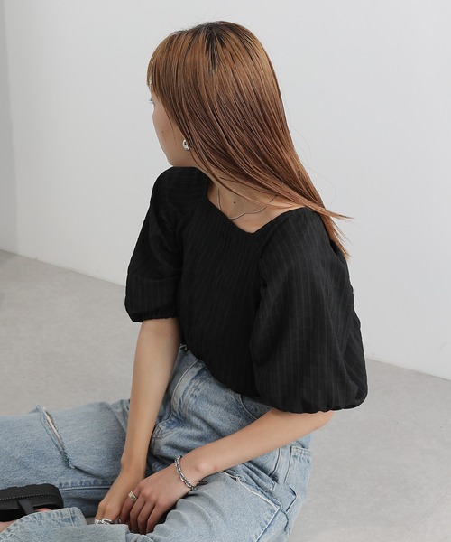 COLONY 2139（コロニートゥーワンスリーナイン）の「袖タックラグランシャーリングプルオーバー（シャツ/ブラウス・レディース・オフホワイト/グリーン/ブラック/ブルー・FREE）」の22枚目の写真