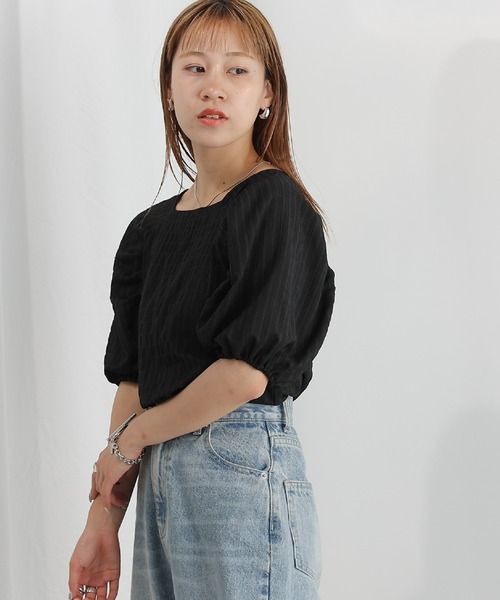 COLONY 2139（コロニートゥーワンスリーナイン）の「袖タックラグランシャーリングプルオーバー（シャツ/ブラウス・レディース・オフホワイト/グリーン/ブラック/ブルー・FREE）」の13枚目の写真