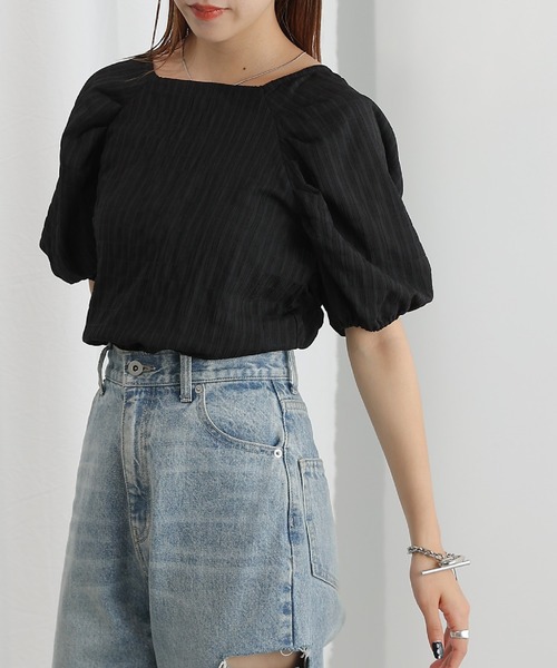 COLONY 2139（コロニートゥーワンスリーナイン）の「袖タックラグランシャーリングプルオーバー（シャツ/ブラウス・レディース・オフホワイト/グリーン/ブラック/ブルー・FREE）」の15枚目の写真