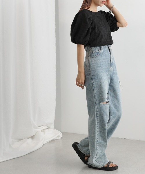 COLONY 2139（コロニートゥーワンスリーナイン）の「袖タックラグランシャーリングプルオーバー（シャツ/ブラウス・レディース・オフホワイト/グリーン/ブラック/ブルー・FREE）」の19枚目の写真