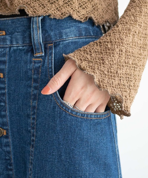 WEGO（ウィゴー）の「WEGO/【セットアップ対応】ボタンスリットデニムロングスカート（デニムスカート・レディース・インディゴブルー・FREE）」の5枚目の写真