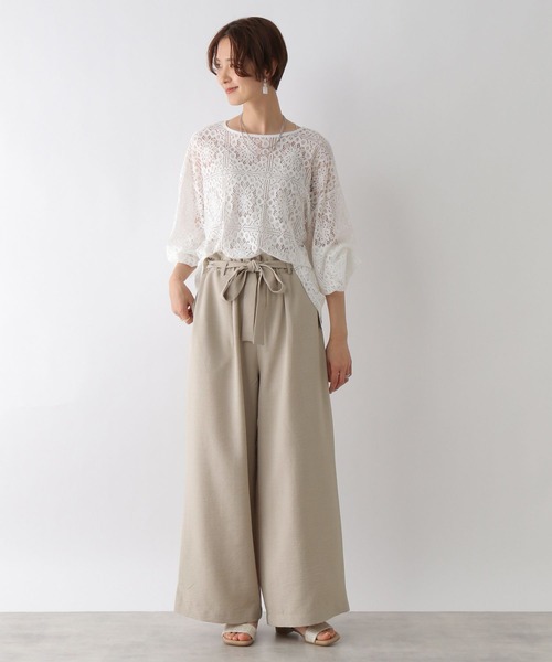 LEPSIM（レプシィム）の「リネンライクDRYパンツ　178137（その他パンツ・レディース・ブラック/オレンジ/ライトベージュ・FREE）」の4枚目の写真