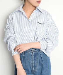 Flowering Korea（フラワーリングコリア）の「ストライプショートシャツ（シャツ/ブラウス）」