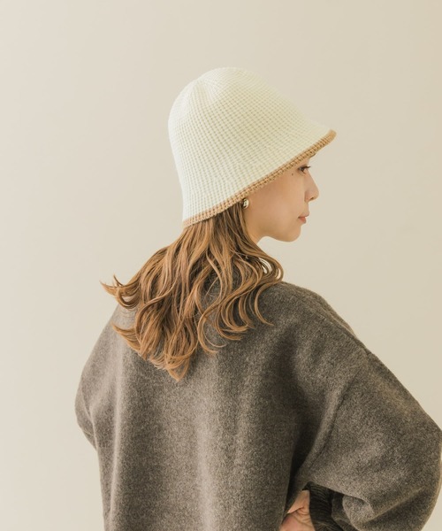 SMELLY（スメリー）の「バイカラーラインハット（ハット・レディース・アイボリー/ベージュ/ブラック・-）」の10枚目の写真