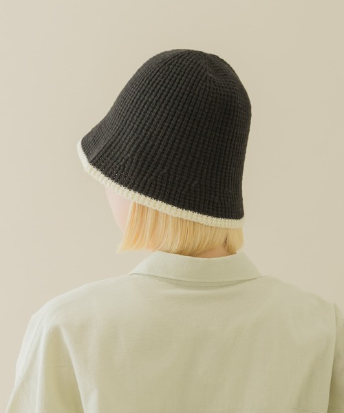 SMELLY（スメリー）の「バイカラーラインハット（ハット・レディース・アイボリー/ベージュ/ブラック・-）」の11枚目の写真