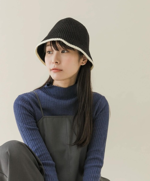 SMELLY（スメリー）の「バイカラーラインハット（ハット・レディース・アイボリー/ベージュ/ブラック・-）」の16枚目の写真